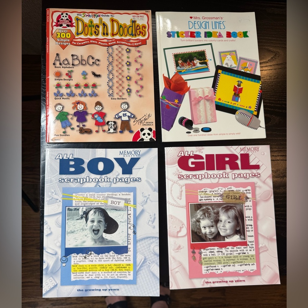 Lot of 4 Memory Makers, Mrs Grossman’s, Design Originals Scrapbook Craft Ideas